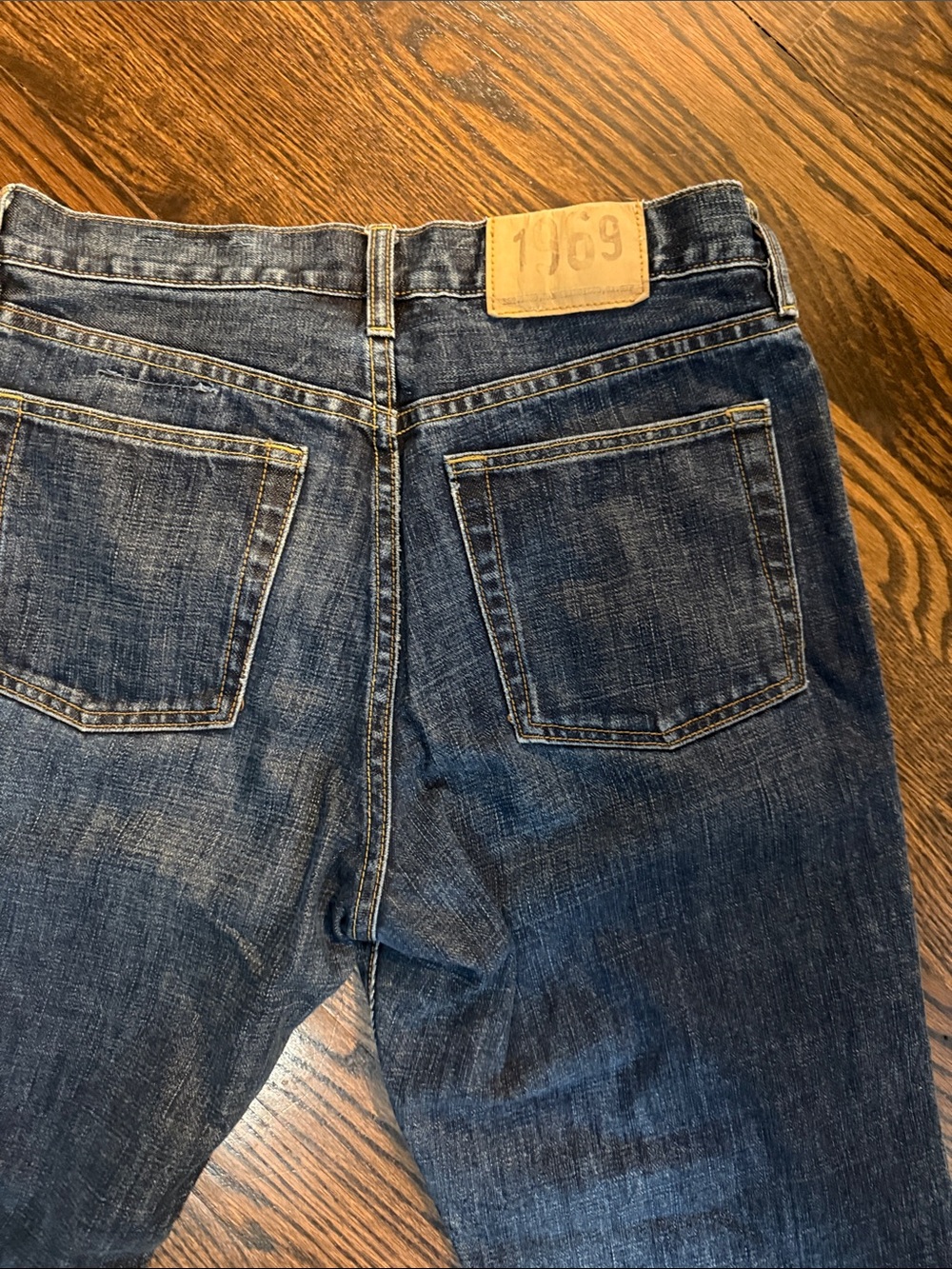 Gap 1969 Easy Fit Straight Leg Denim Jeans Blue Wash 33x30